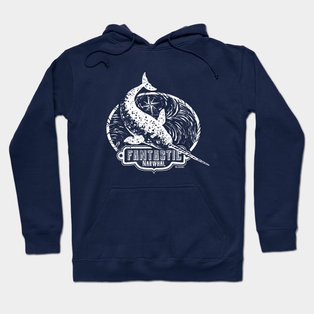 Fantastic Narwhal Hoodie by Lechugart